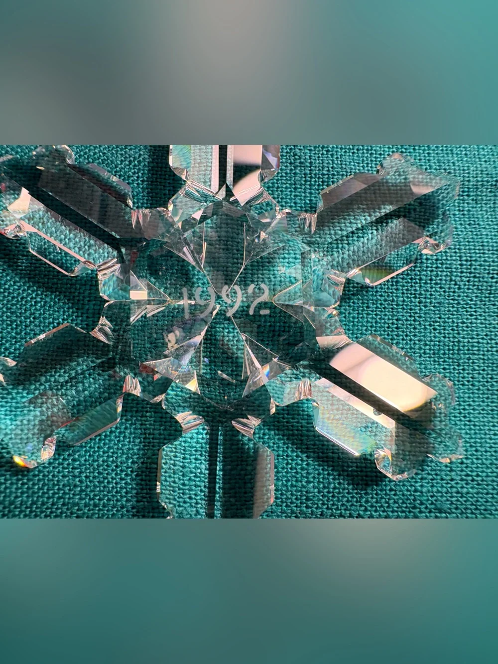 Rare Vintage Swarovski Holiday Ornament 1992 Crystal Snowflake